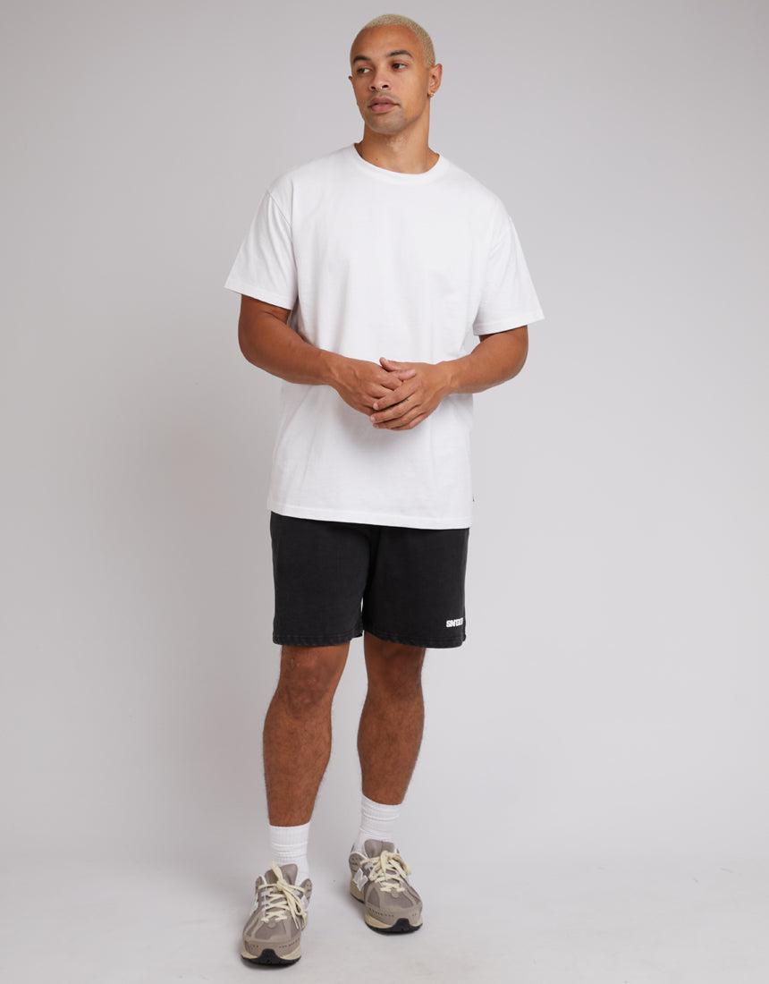 St. Goliath-Track Fleece Short Washed Black-Edge Clothing