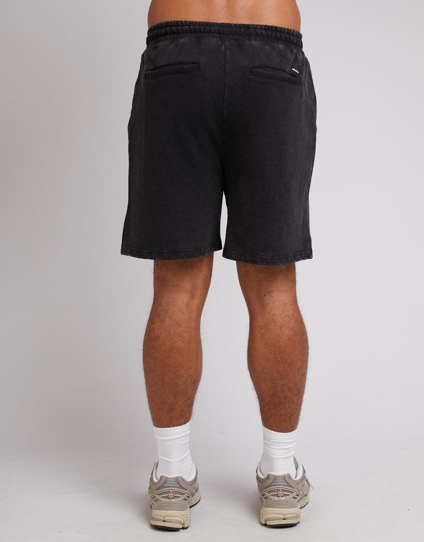 St. Goliath-Track Fleece Short Washed Black-Edge Clothing