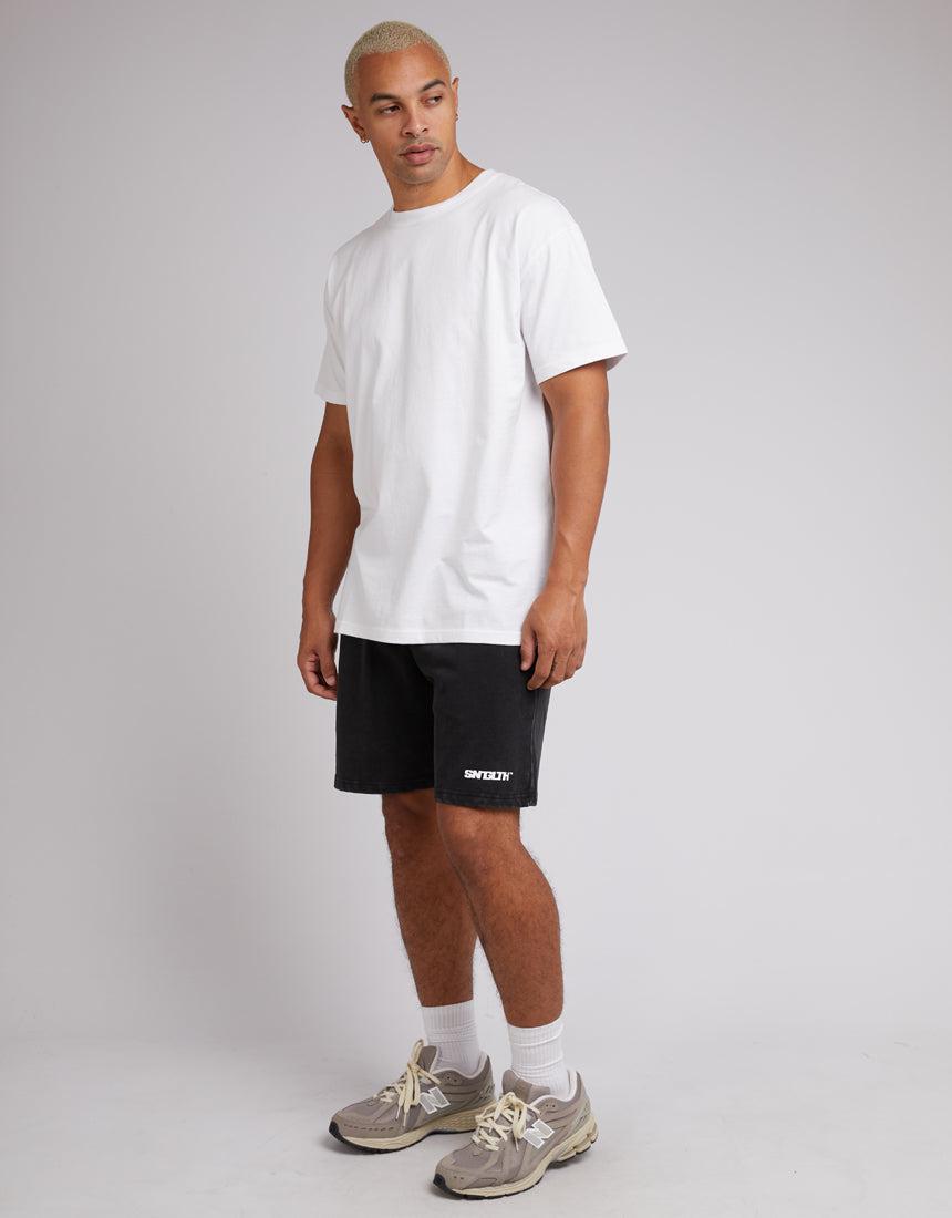 St. Goliath-Track Fleece Short Washed Black-Edge Clothing