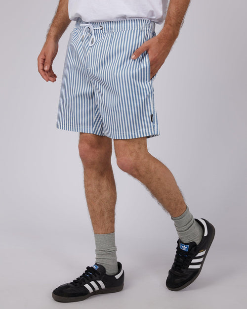 St. Goliath-Vert Stripe Short Blue-Edge Clothing