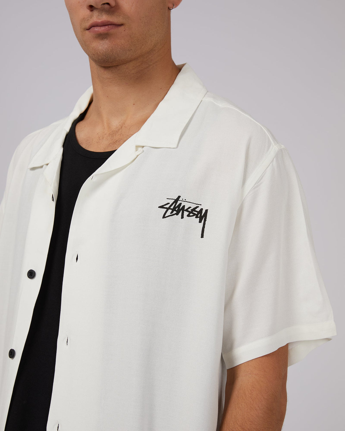Stussy-How We&#39;re Living Ss Shirt Beige-Edge Clothing