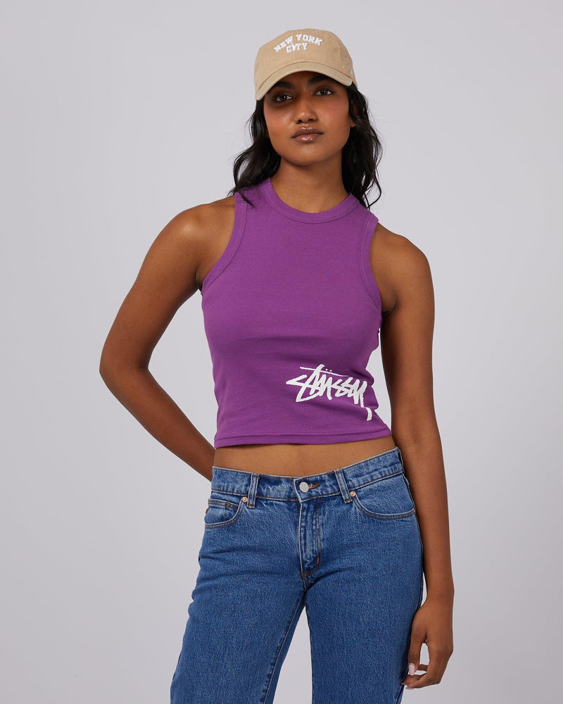 Stussy-Mid Graffiti Tank Purple-Edge Clothing
