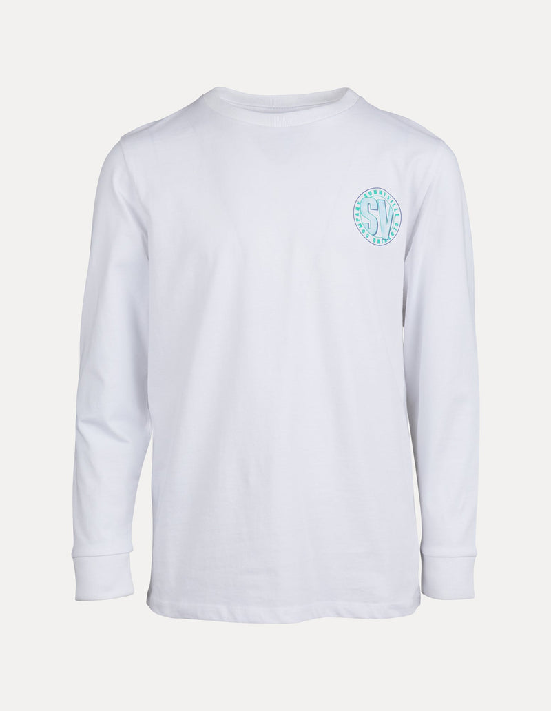 Sunnyville Boys 8-16-Logo L/s Tee White-Edge Clothing