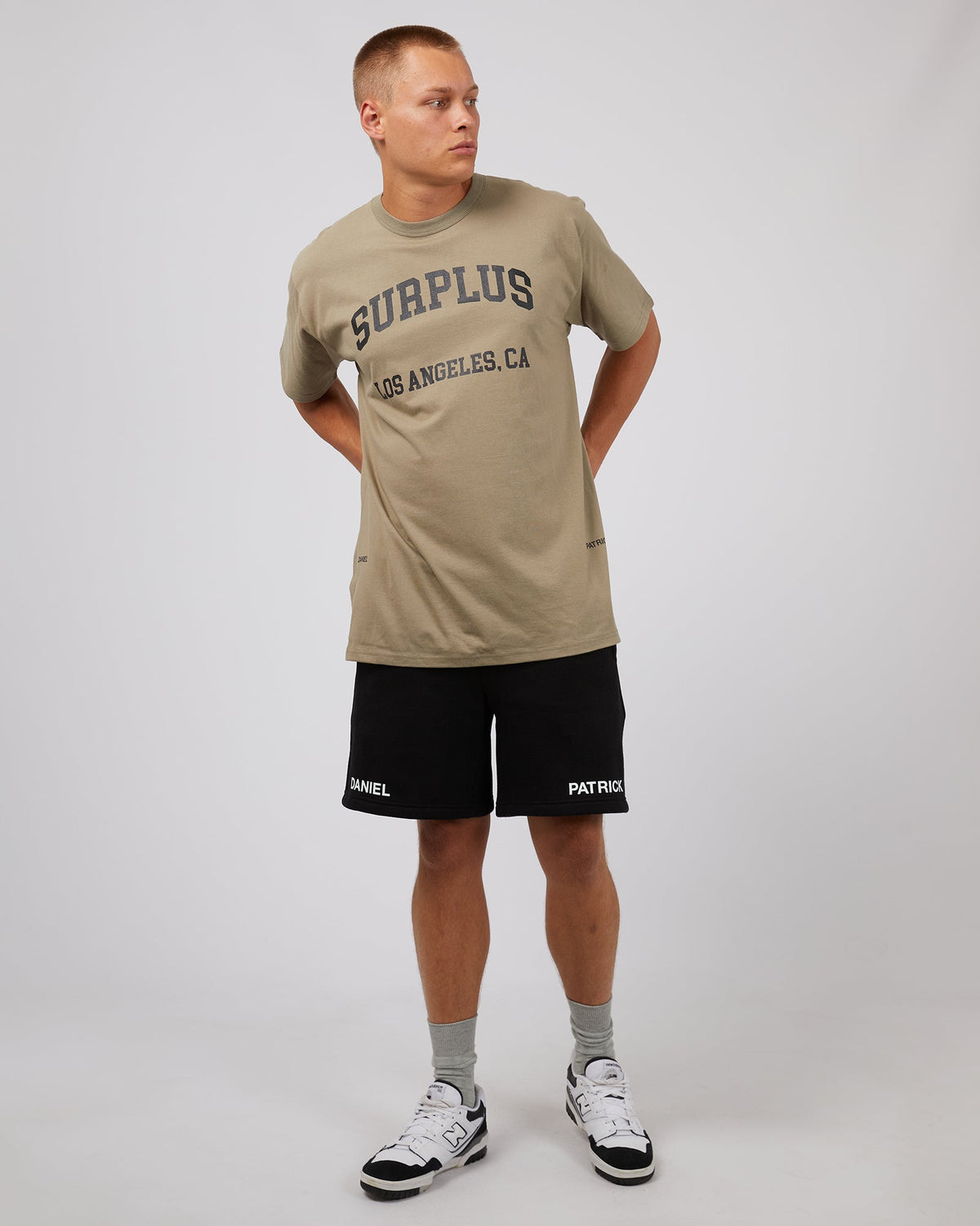 Surplus Daniel Patrick-Varsity La Surplus Tee Khaki-Edge Clothing