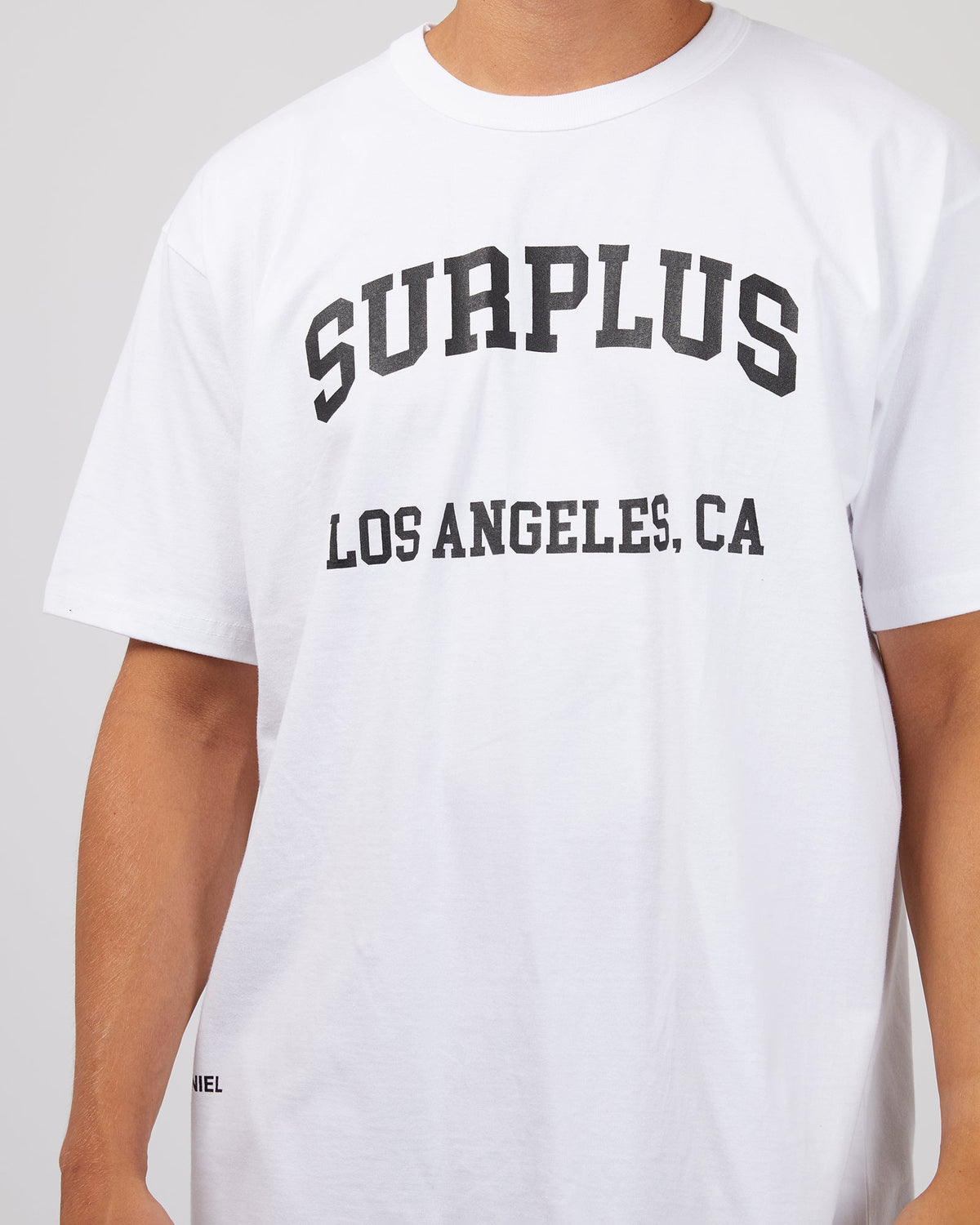 Surplus Daniel Patrick-Varsity La Surplus Tee White-Edge Clothing