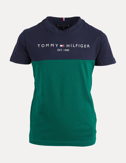 Tommy Hilfiger-Essential Colorblock Tee Ss Kids Prep Green-Edge Clothing