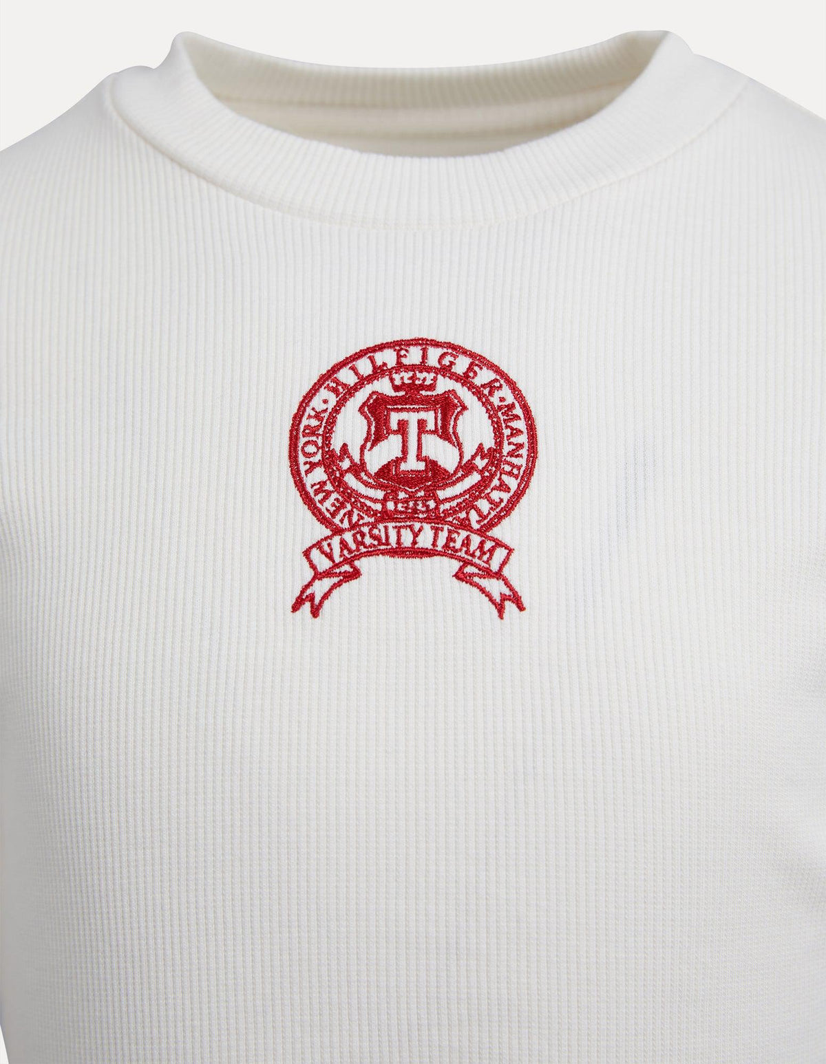 Tommy Hilfiger-Hilfiger Varsity Rib Top Ls Ancient White-Edge Clothing