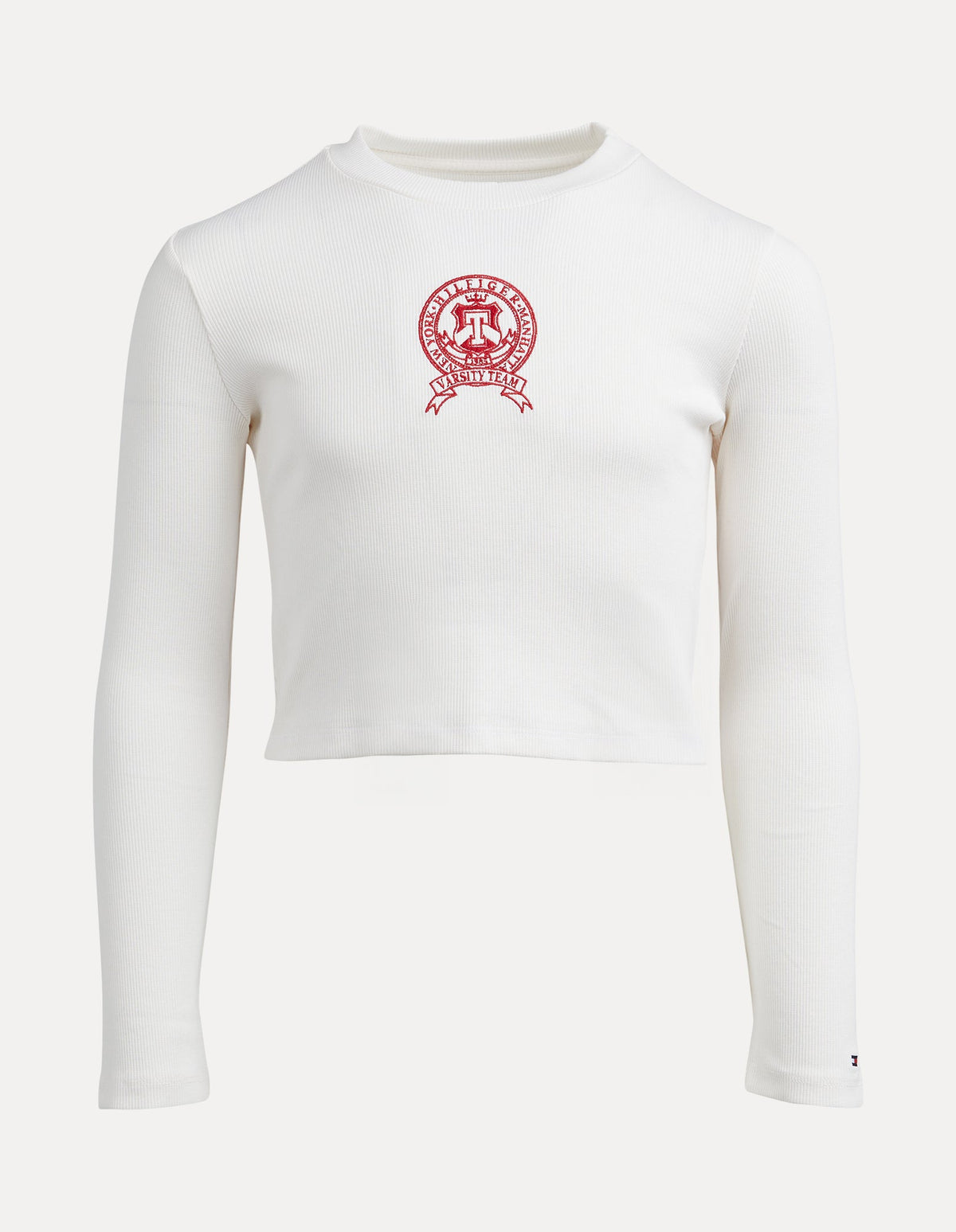 Tommy Hilfiger-Hilfiger Varsity Rib Top Ls Ancient White-Edge Clothing