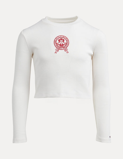 Tommy Hilfiger-Hilfiger Varsity Rib Top Ls Ancient White-Edge Clothing