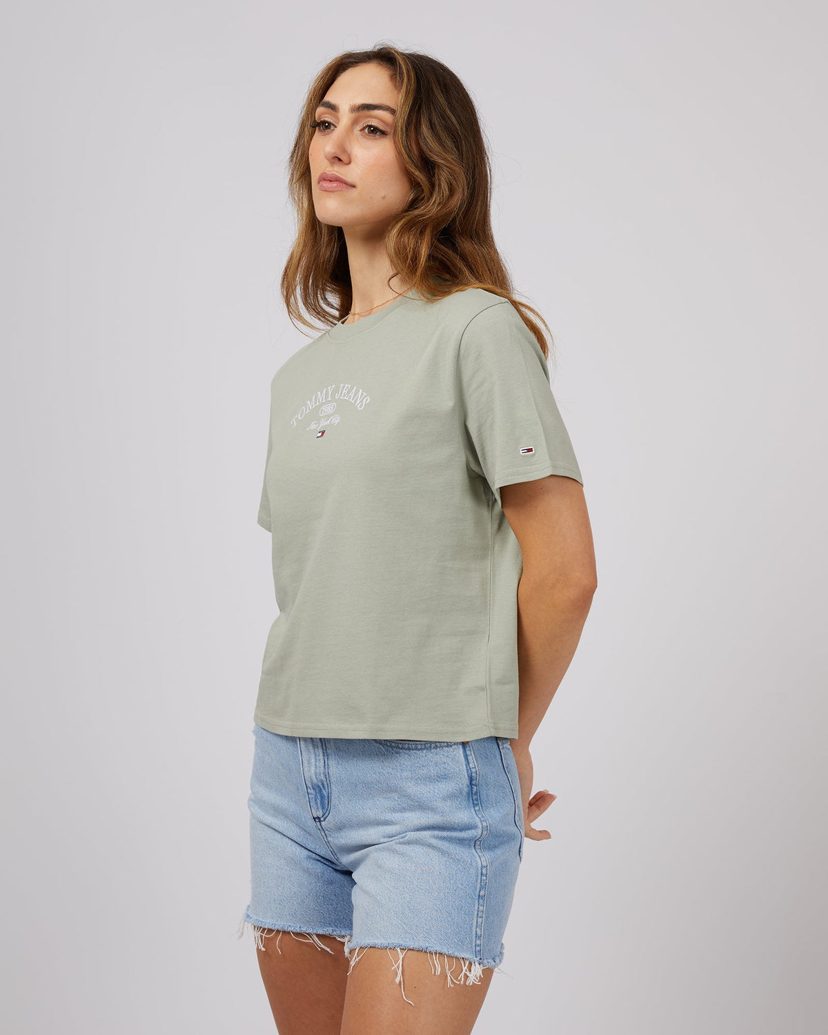 Tommy Hilfiger-Lux Athletic Tee Faded Willow-Edge Clothing