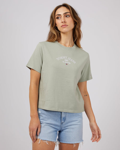 Tommy Hilfiger-Lux Athletic Tee Faded Willow-Edge Clothing