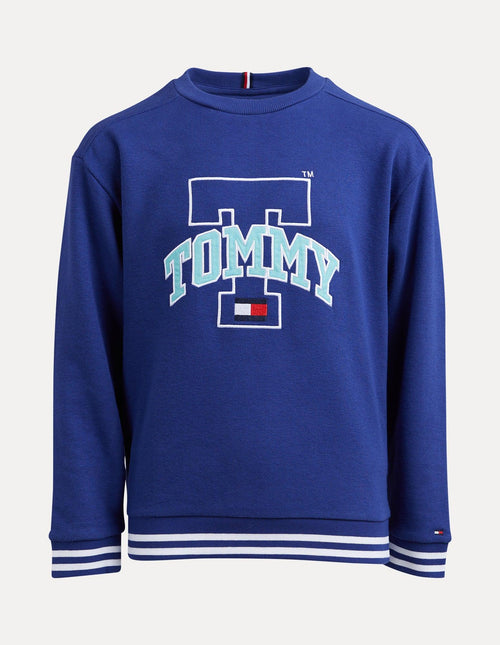 Tommy Hilfiger-Tartan Check Sweatshirt Pilot Blue-Edge Clothing
