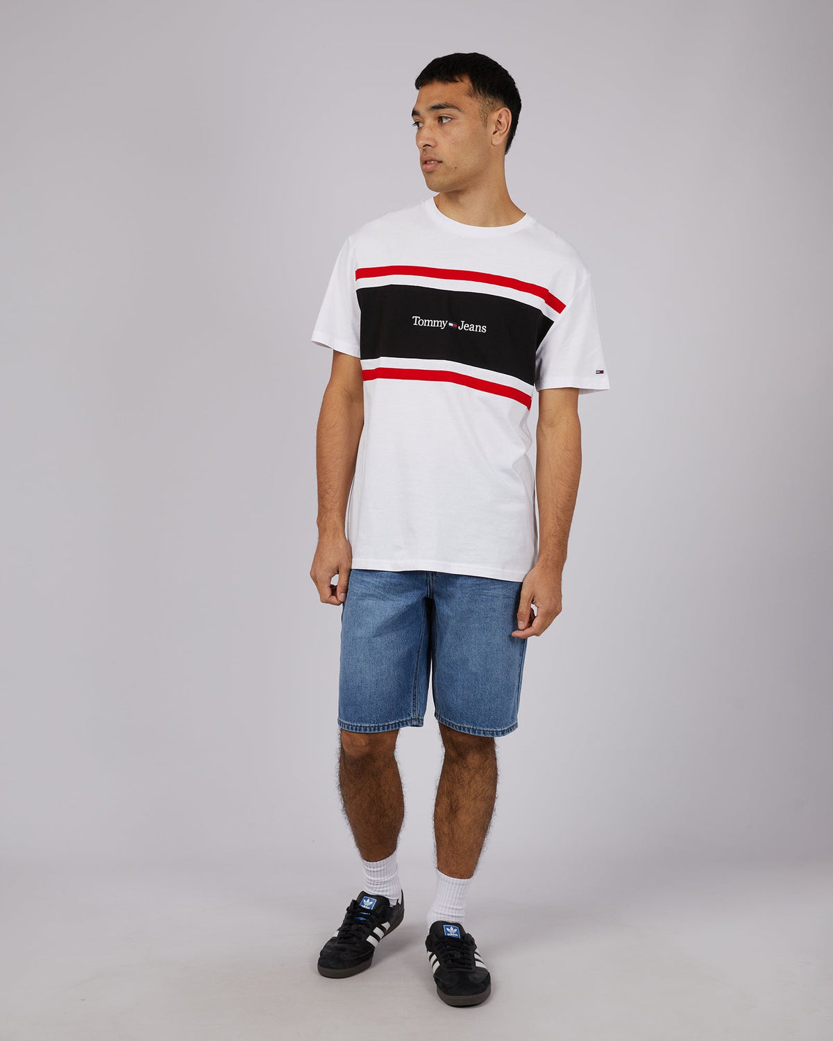 Tommy Hilfiger-Tjm Clsc Linear Cut &amp; Sew Tee White-Edge Clothing
