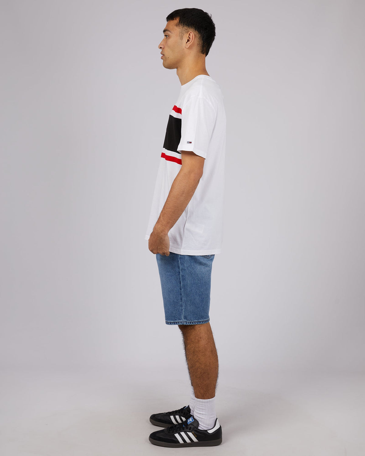 Tommy Hilfiger-Tjm Clsc Linear Cut &amp; Sew Tee White-Edge Clothing
