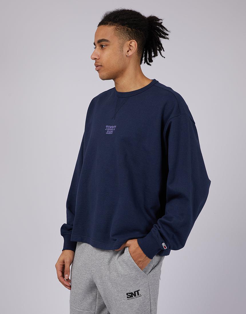 Tommy Hilfiger-Tjm Rlx Boxy Tiny Tj Crew Twilight Navy-Edge Clothing
