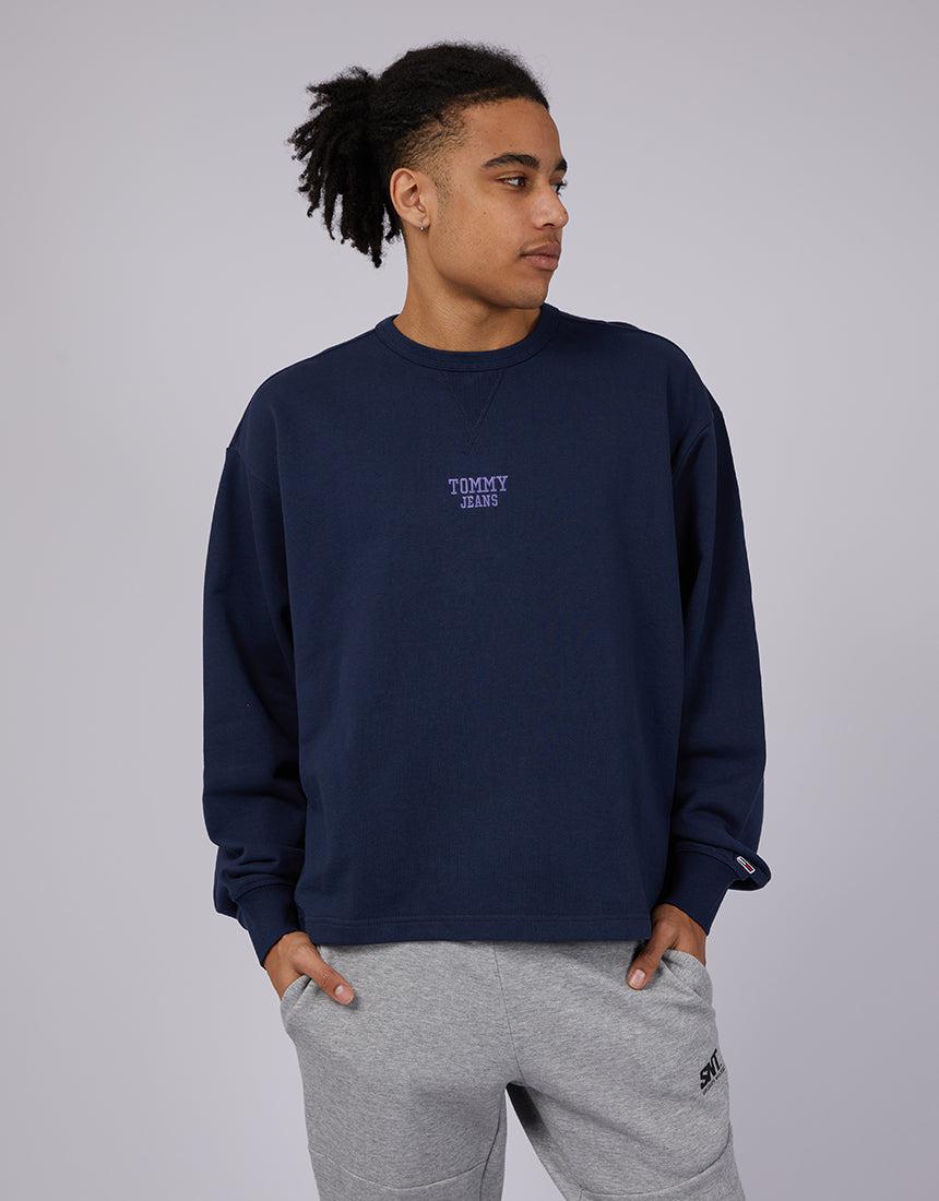 Tommy Hilfiger-Tjm Rlx Boxy Tiny Tj Crew Twilight Navy-Edge Clothing