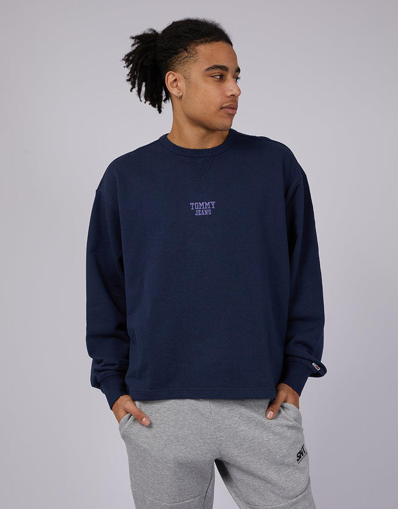 Tommy Hilfiger-Tjm Rlx Boxy Tiny Tj Crew Twilight Navy-Edge Clothing