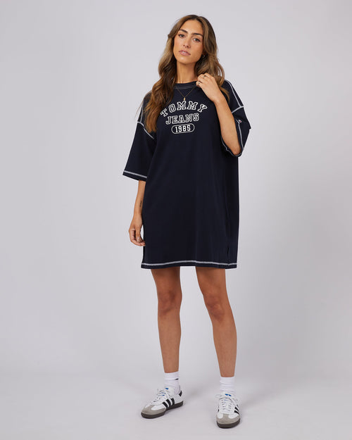 Tommy Hilfiger-Tjw Modern Prep 85 Tee Mini Dress Desert Sky-Edge Clothing