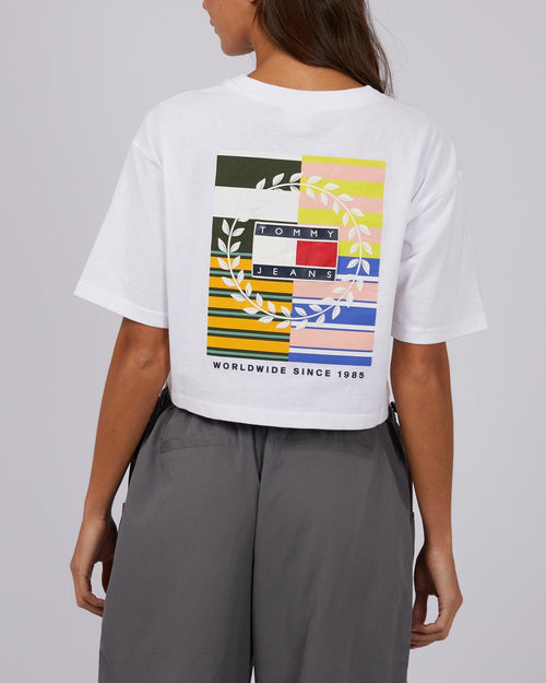 Tommy Hilfiger-Tjw Ovr Crp Tj Luxe Tee White-Edge Clothing