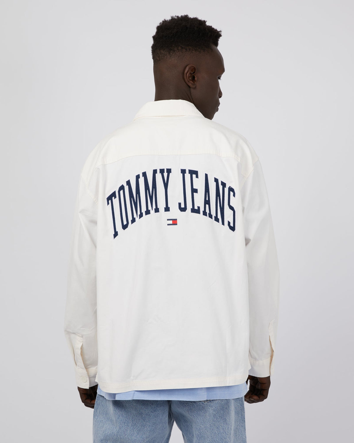 Tommy Hilfiger-Varsity Hero Overshirt White-Edge Clothing