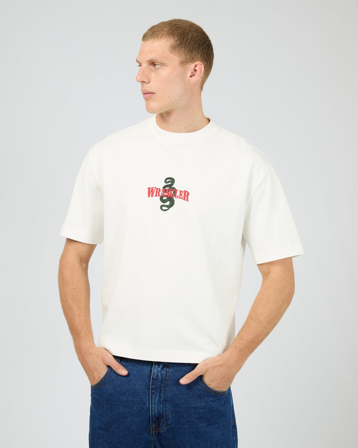 Cactus Cowboy Boxcar Tee Vintage White