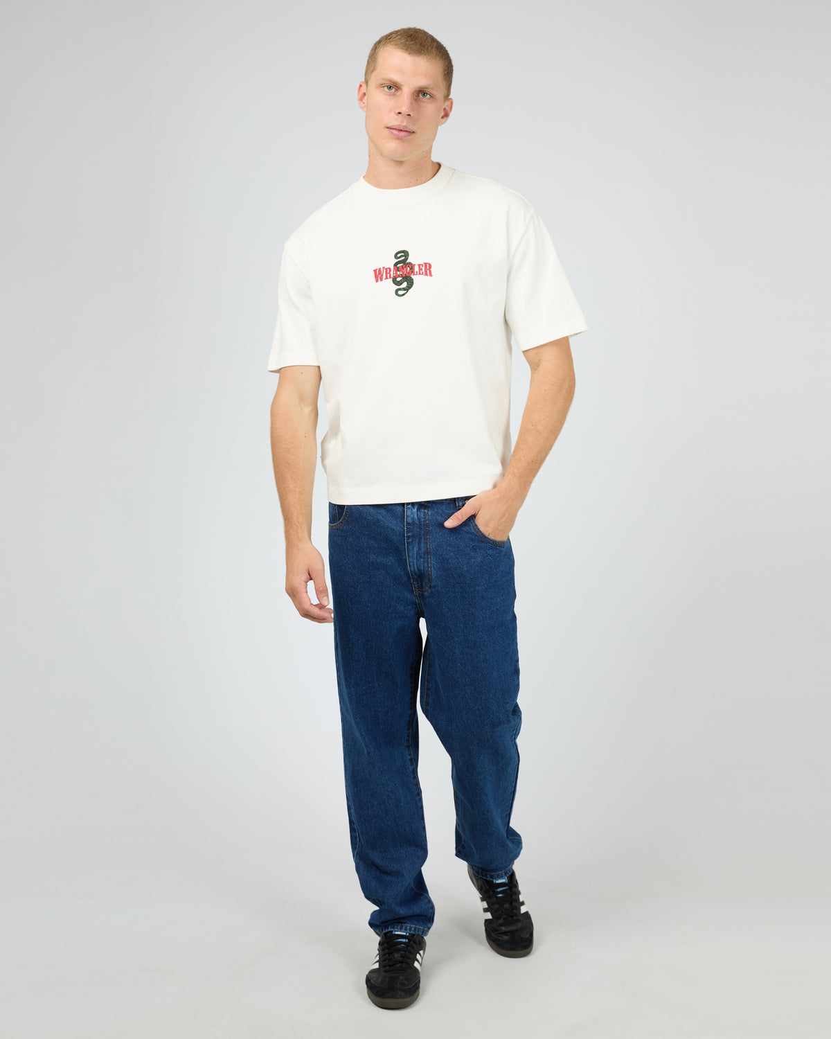Cactus Cowboy Boxcar Tee Vintage White