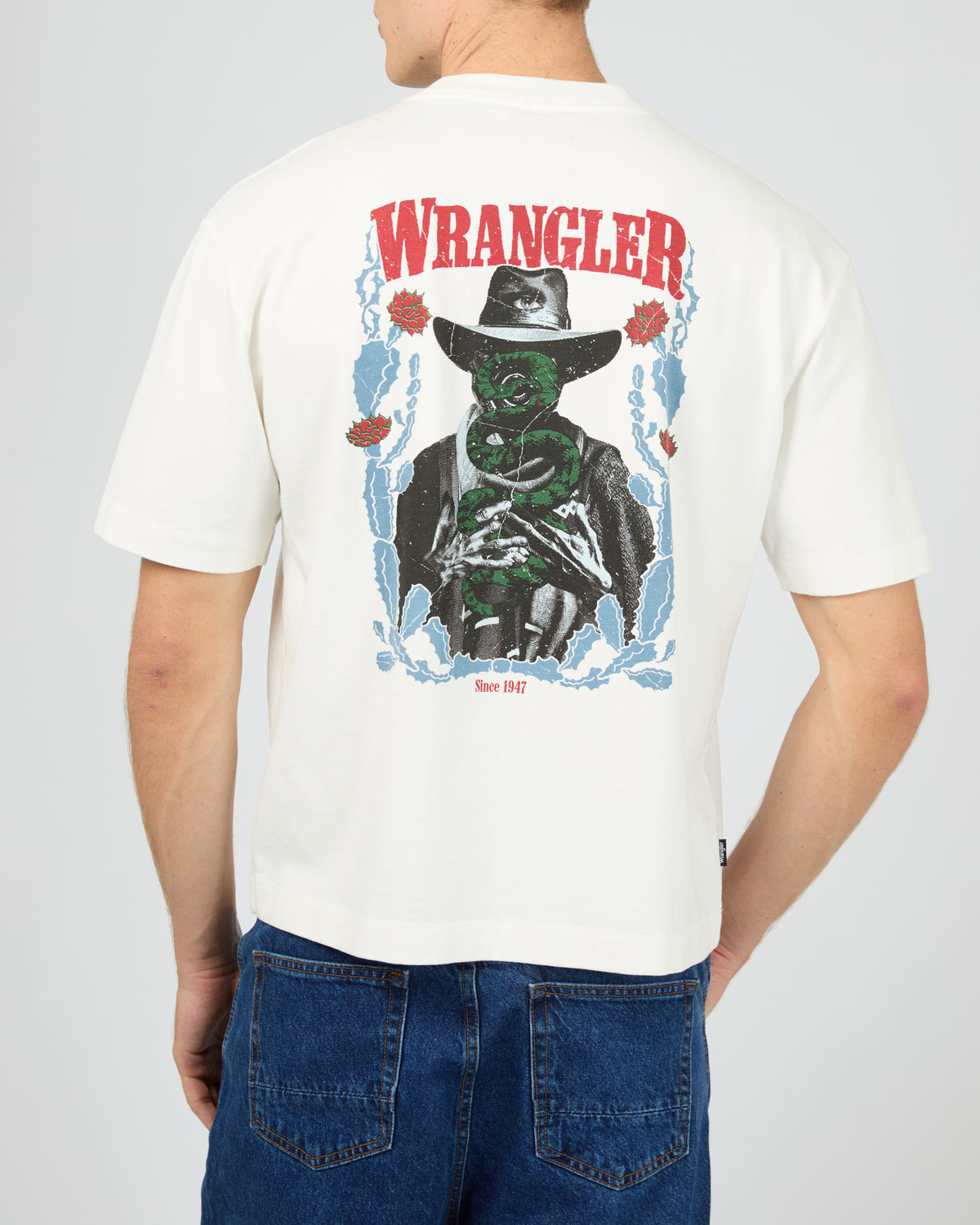 Cactus Cowboy Boxcar Tee Vintage White