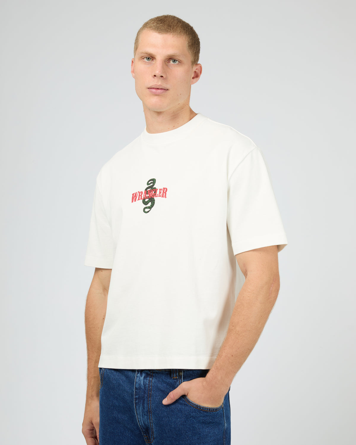 Cactus Cowboy Boxcar Tee Vintage White