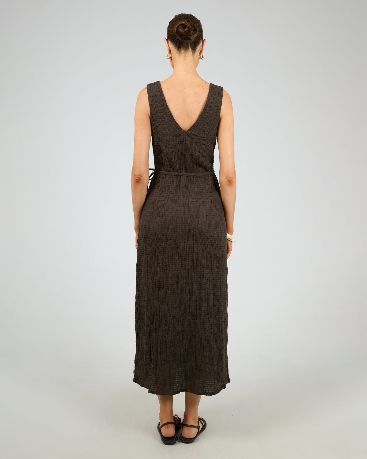 Focus Seersuker Maxi Dress Coffee