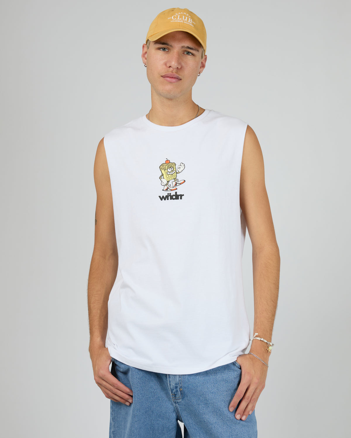 Waffle House Muscle Top White