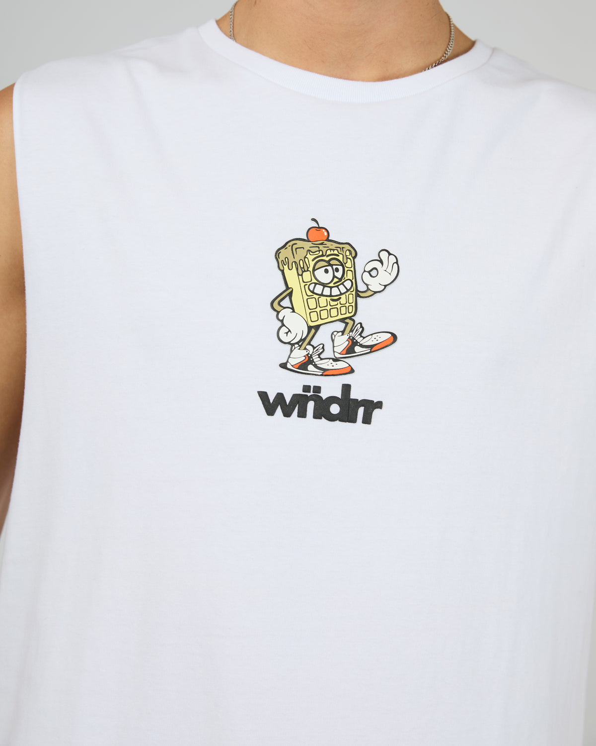 Waffle House Muscle Top White