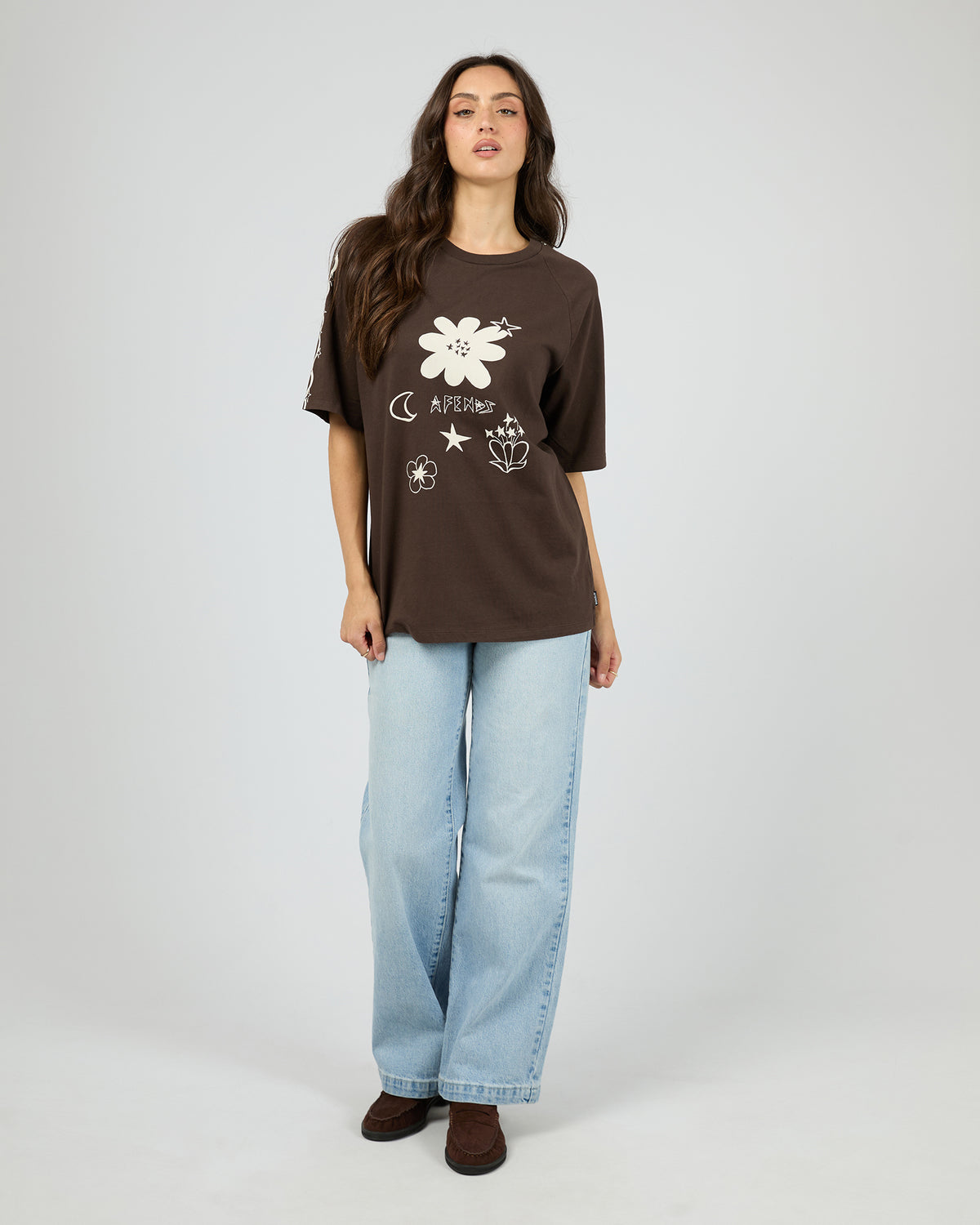 Terra Oversized Raglan Tee Coffee