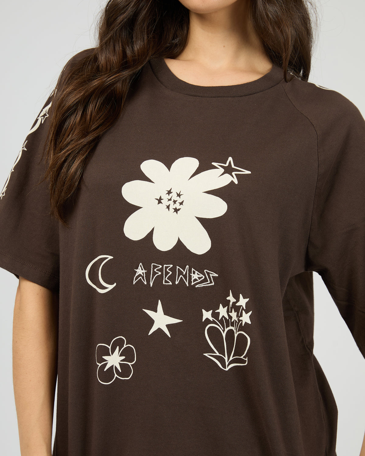 Terra Oversized Raglan Tee Coffee