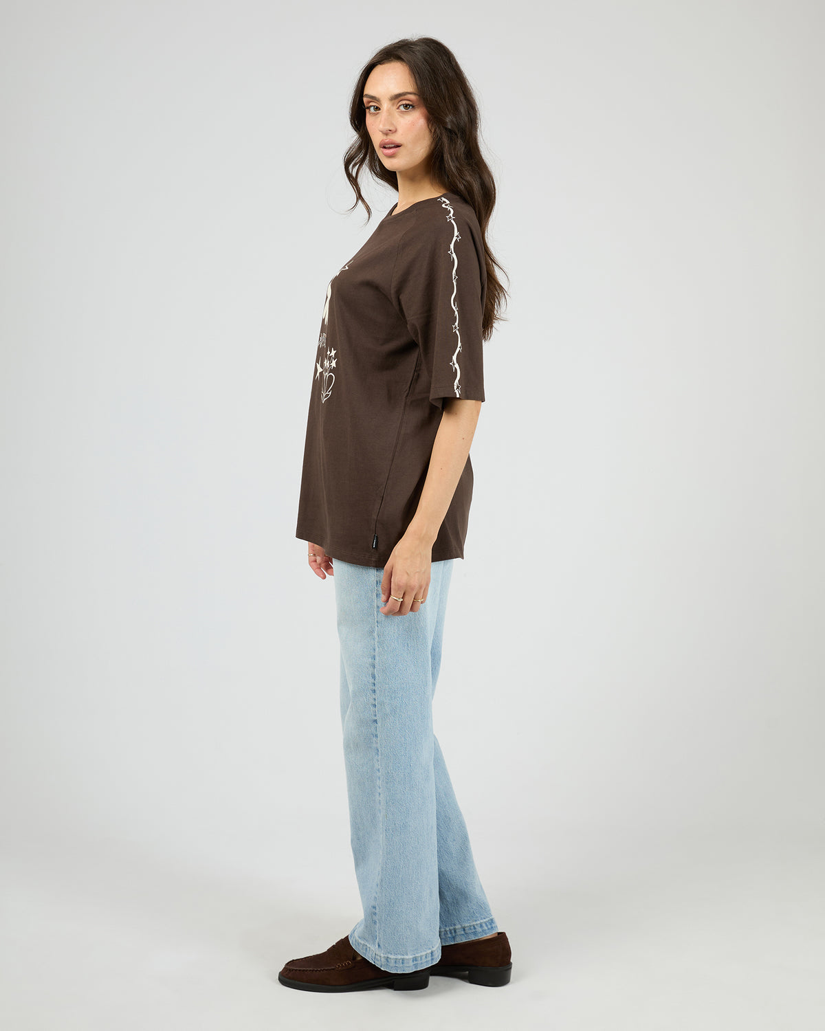 Terra Oversized Raglan Tee Coffee