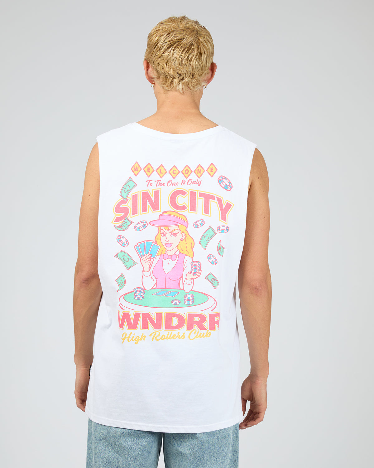 Sin City Muscle Top White