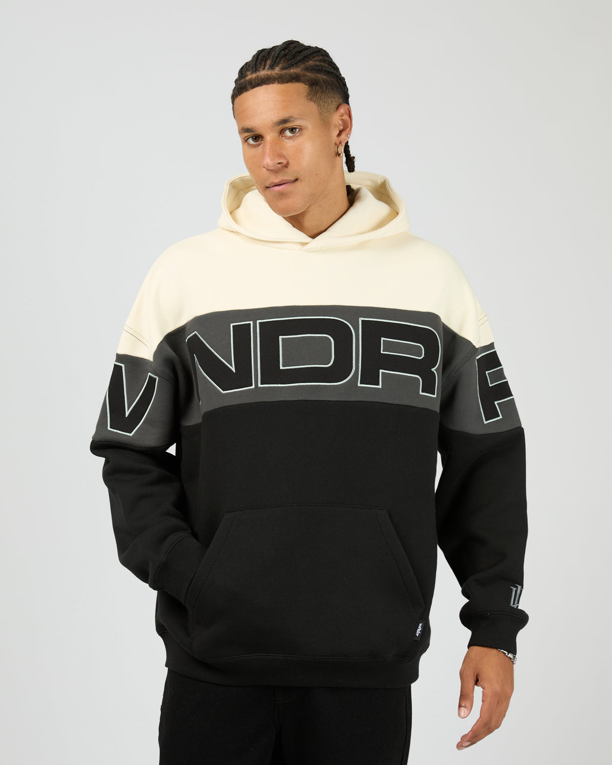 Primer Panel Hood Sweat White Black