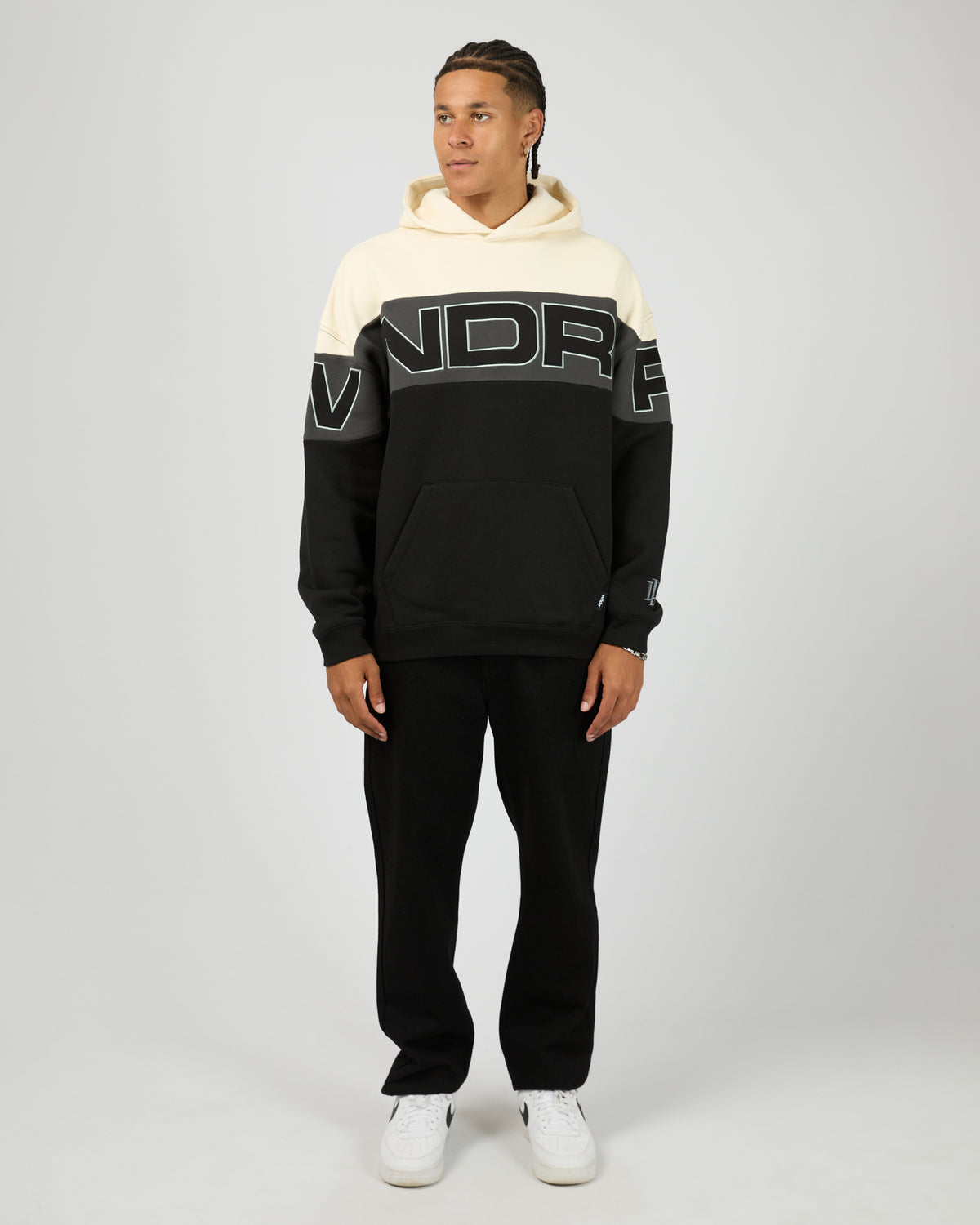 Primer Panel Hood Sweat White Black