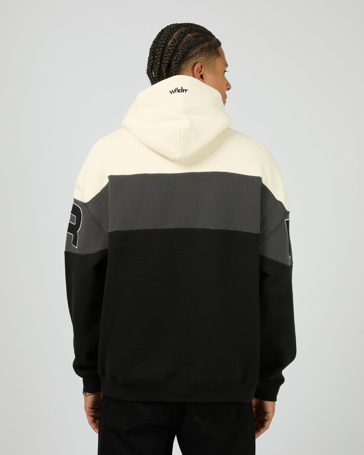 Primer Panel Hood Sweat White Black