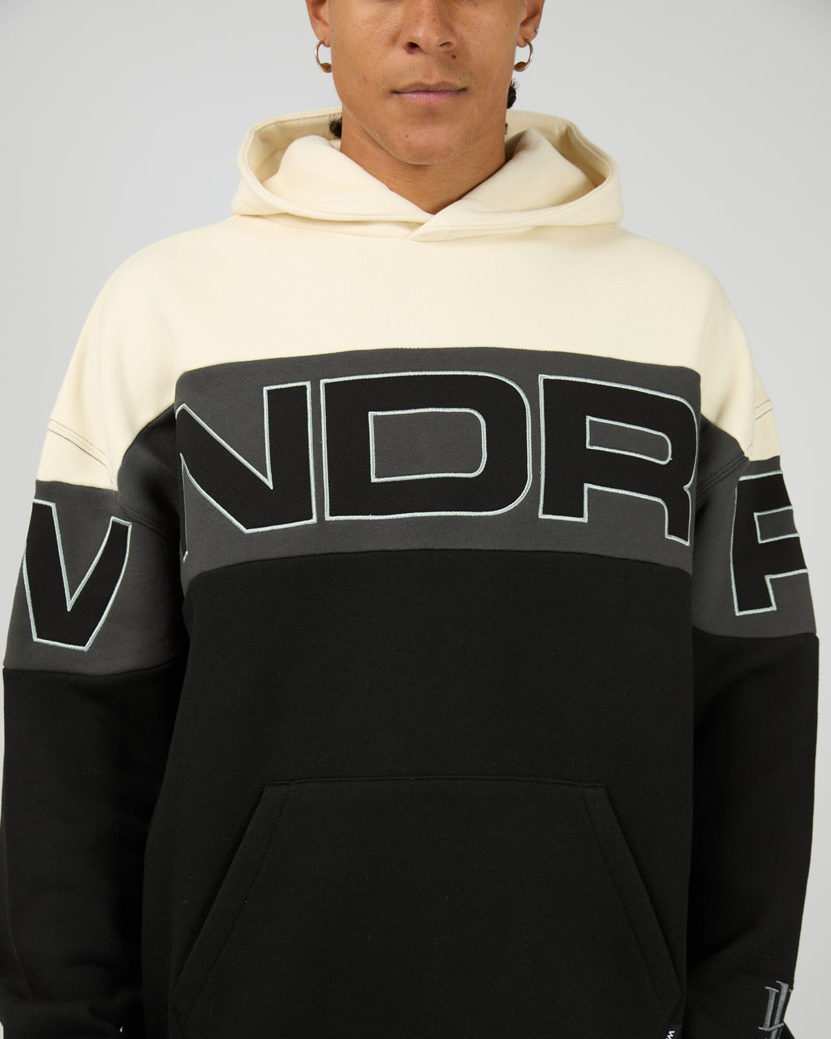 Primer Panel Hood Sweat White Black