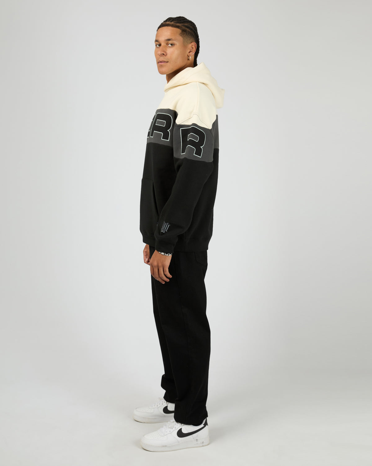 Primer Panel Hood Sweat White Black