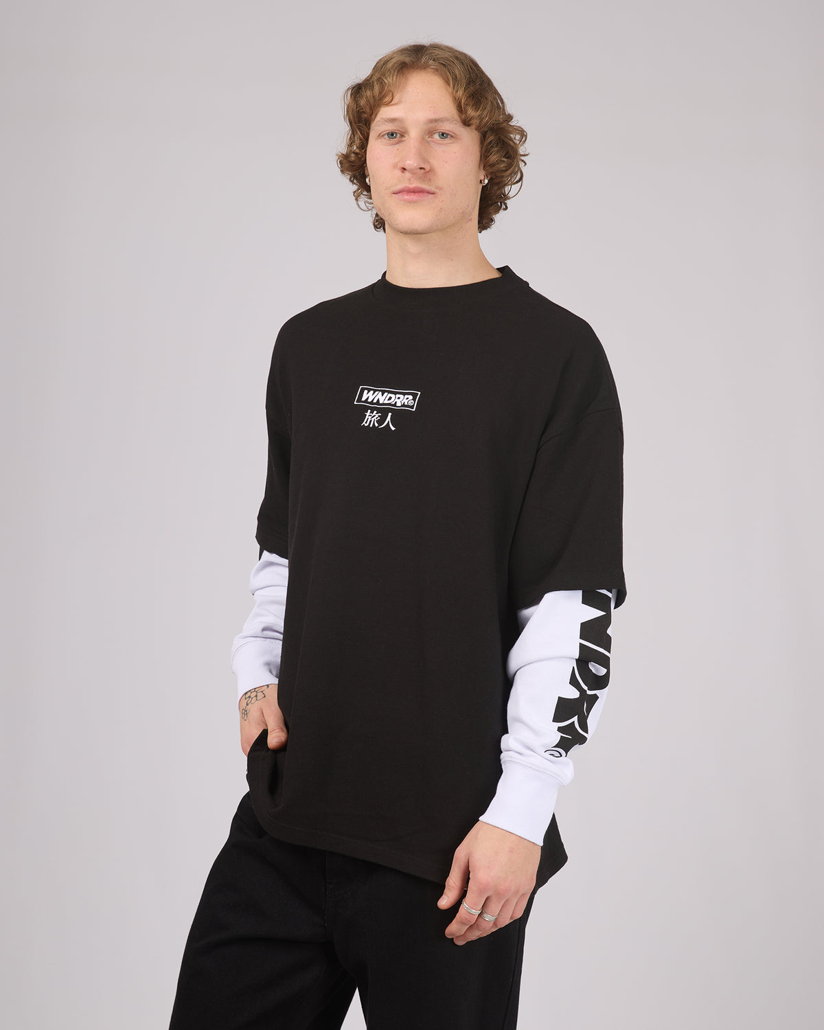 Shodo Layered L/S Tee Black