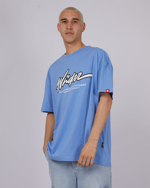 Wndrr-Conscript Box Fit Tee Air Blue-Edge Clothing