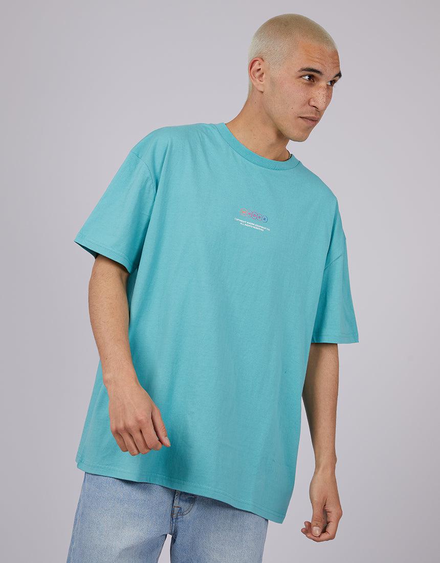 Wndrr-Cross Check Box Fit Tee Teal-Edge Clothing