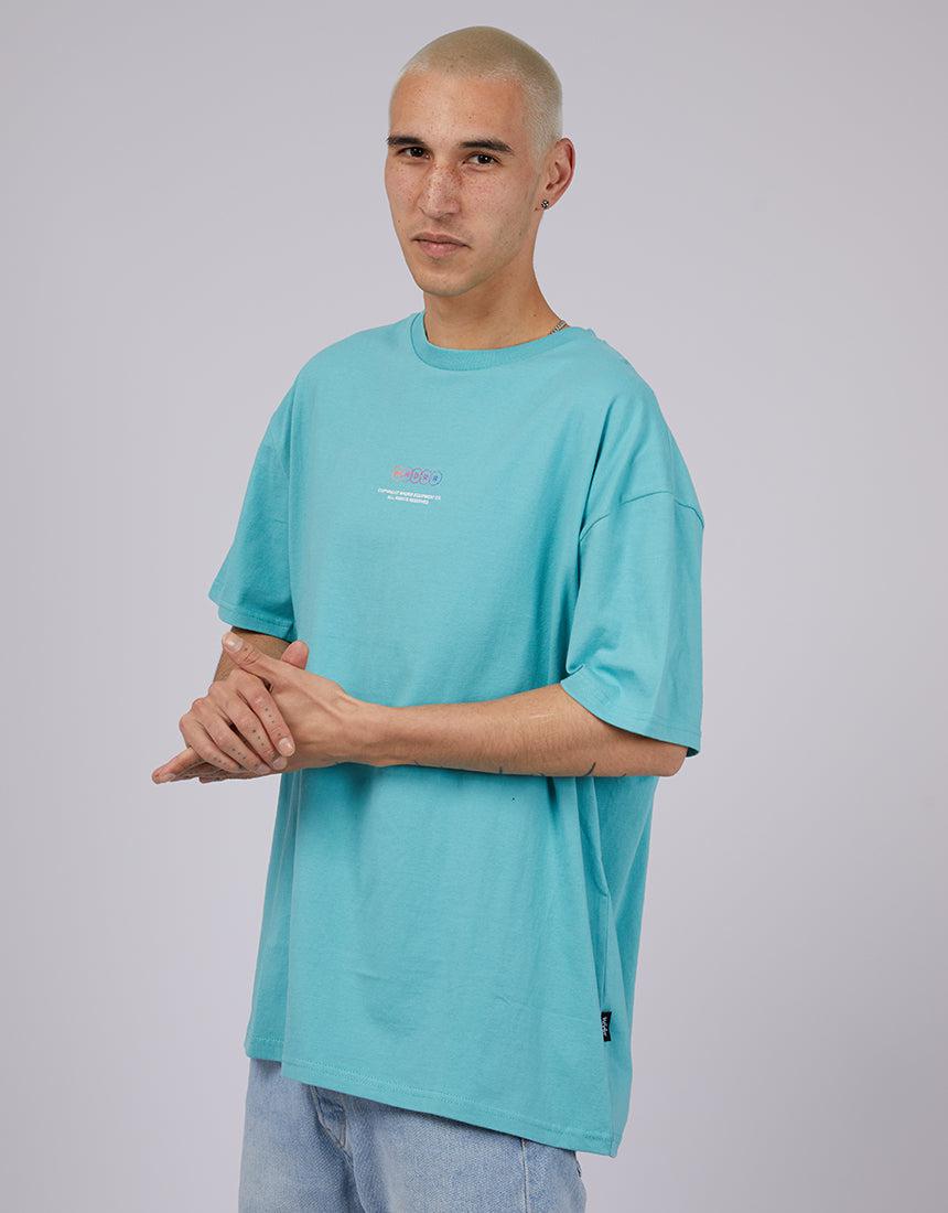 Wndrr-Cross Check Box Fit Tee Teal-Edge Clothing