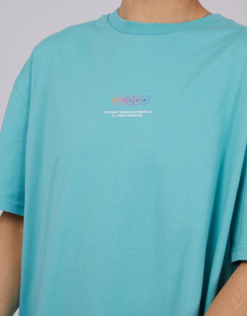 Wndrr-Cross Check Box Fit Tee Teal-Edge Clothing