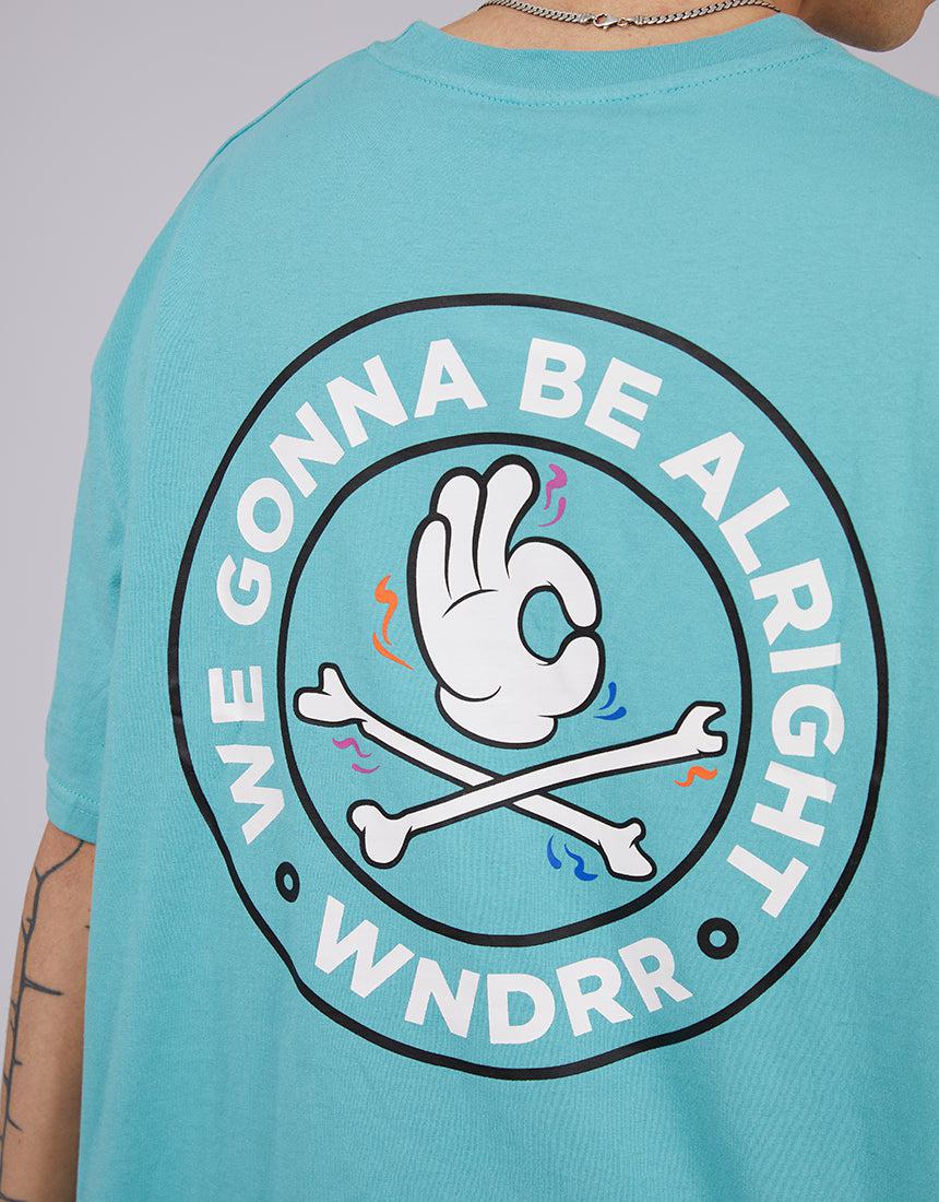Wndrr-Cross Check Box Fit Tee Teal-Edge Clothing