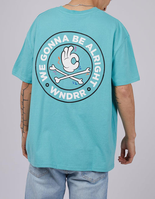 Wndrr-Cross Check Box Fit Tee Teal-Edge Clothing