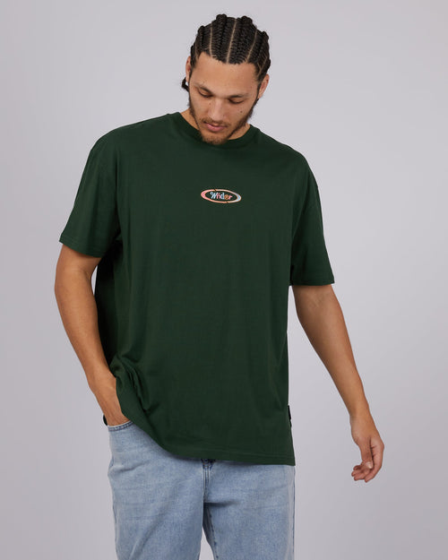 Wndrr-Ellipse Box Fit Tee Forest Green-Edge Clothing