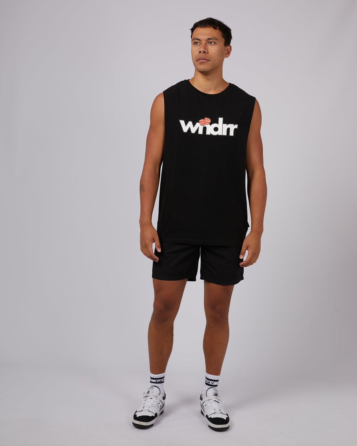 Wndrr-High Roll Muscle Top Black-Edge Clothing