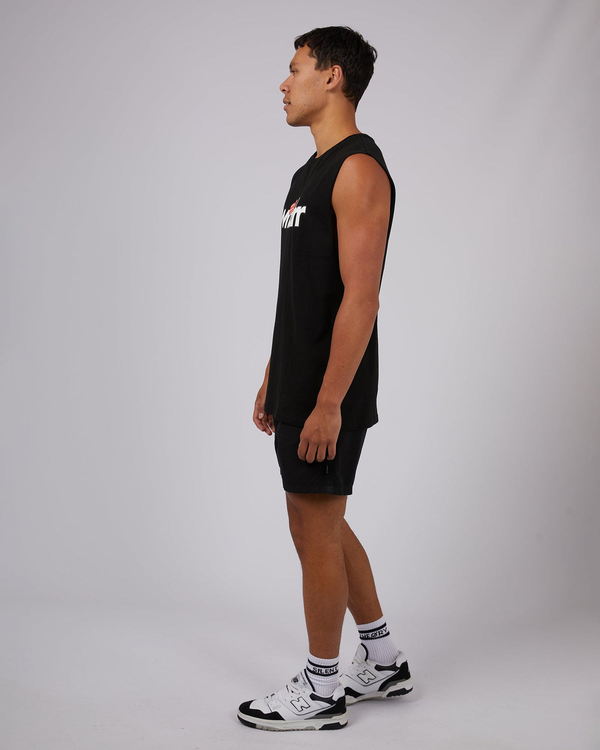 Wndrr-High Roll Muscle Top Black-Edge Clothing